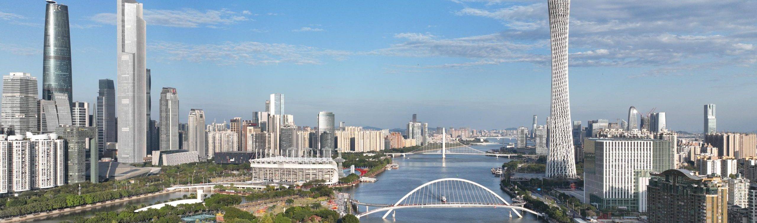 Guangzhou-city-skyline-bridge-towers-city-in-China-near-Pearl-River